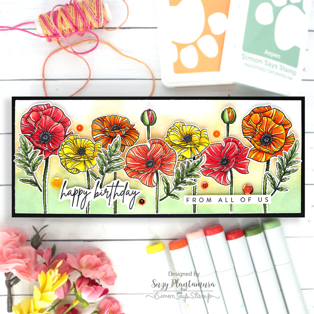 Simon Says Stamp POPPY PERFECTION Wafer Dies sssd112617c Poppies Card | color-code:ALT01