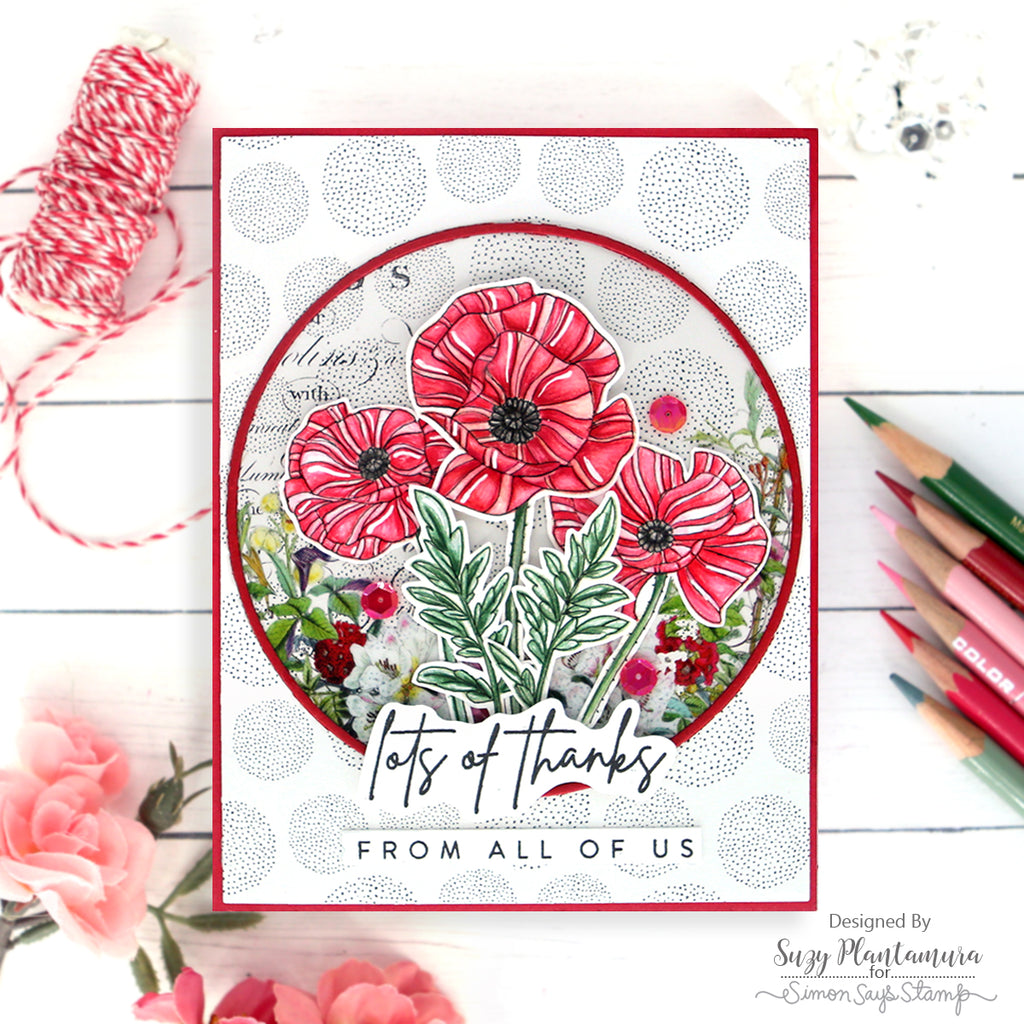 Simon Says Stamp POPPY PERFECTION Wafer Dies sssd112617c Thanks Card | color-code:ALT02