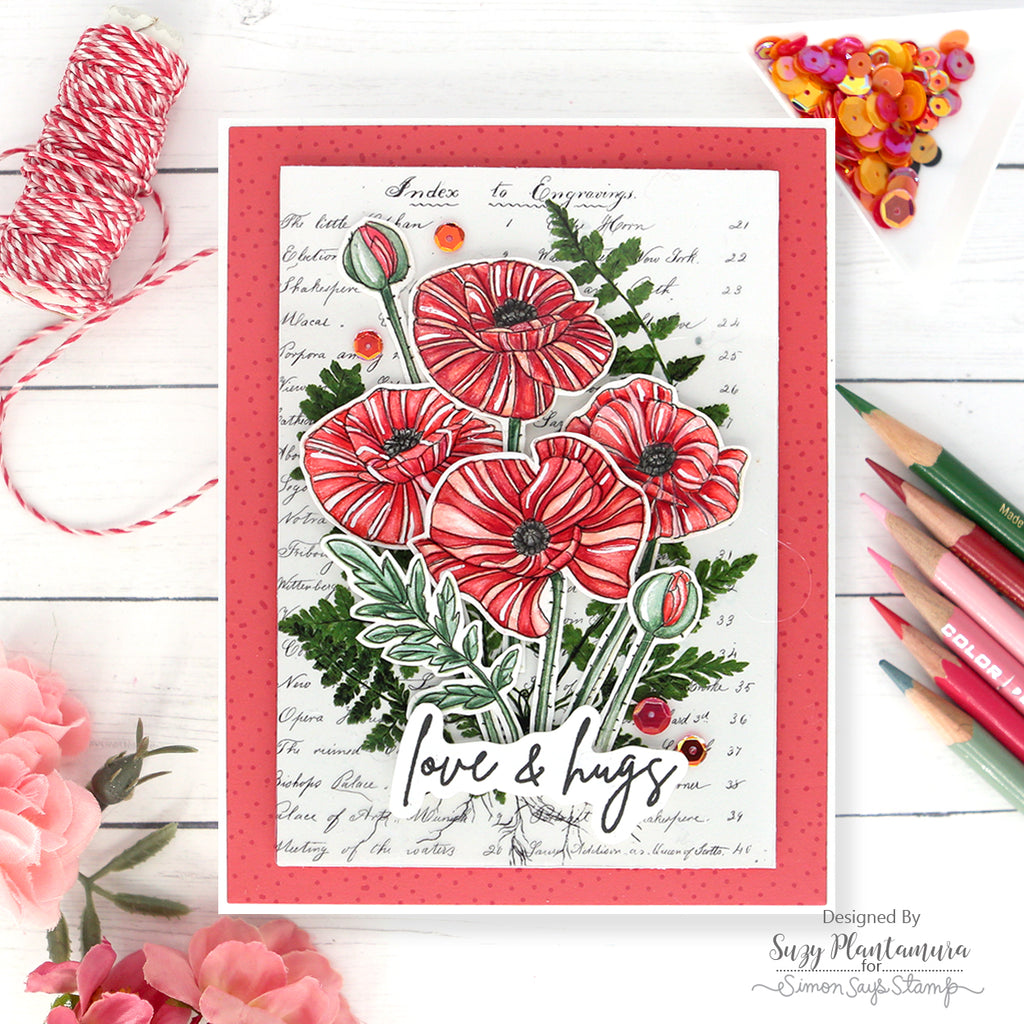 Simon Says Stamp POPPY PERFECTION Wafer Dies sssd112617c Hugs Card | color-code:ALT03