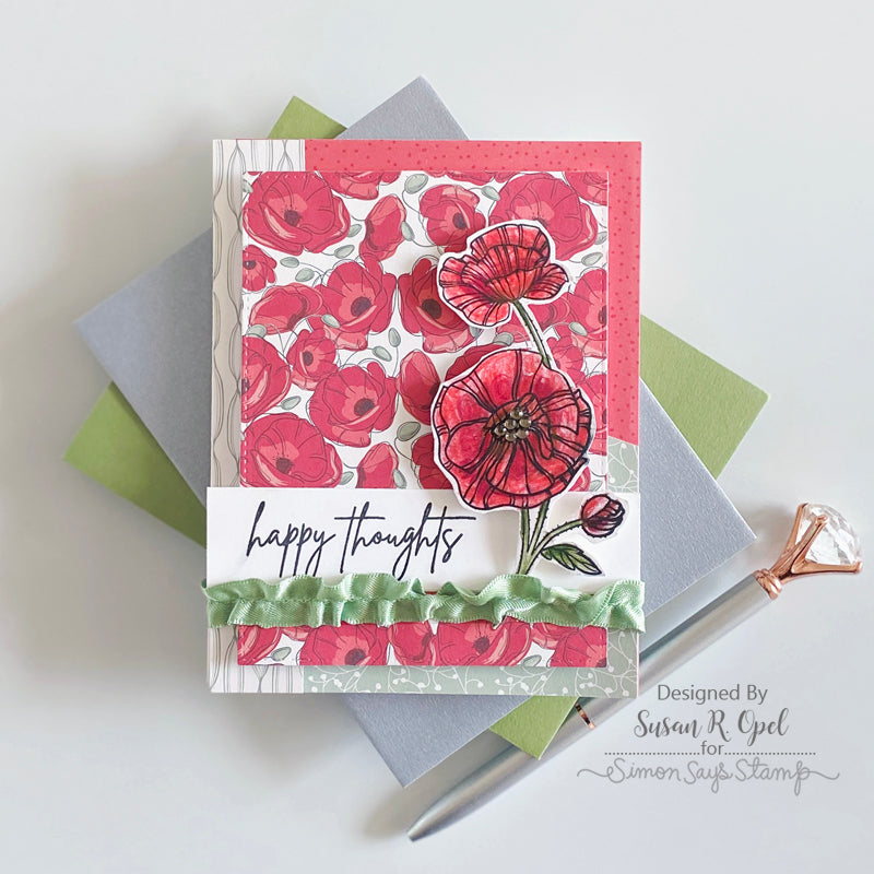 Simon Says Stamp POPPY PERFECTION Wafer Dies sssd112617c Poppies Card | color-code:ALT08