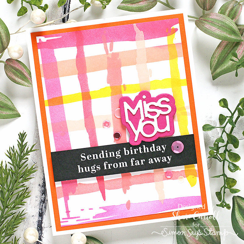 Simon Says Stamp GREETINGS TRIO Wafer Die sssd112723 Miss You Card | color-code:ALT07