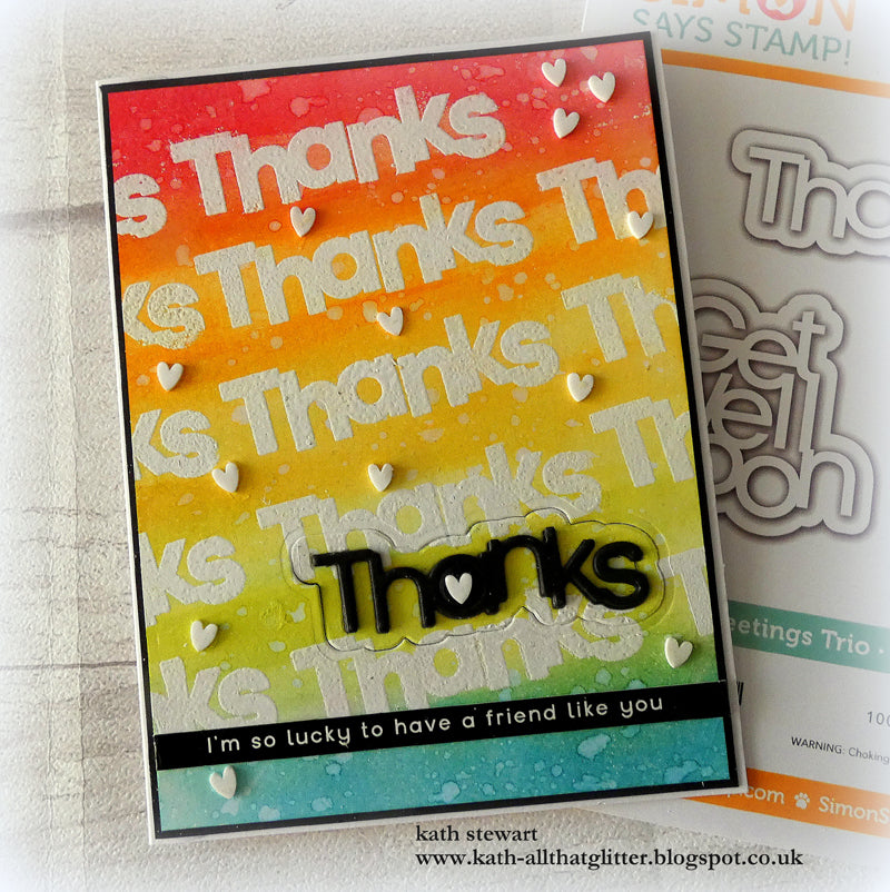 Simon Says Stamp GREETINGS TRIO Wafer Die sssd112723 Many Thanks Card | color-code:ALT04