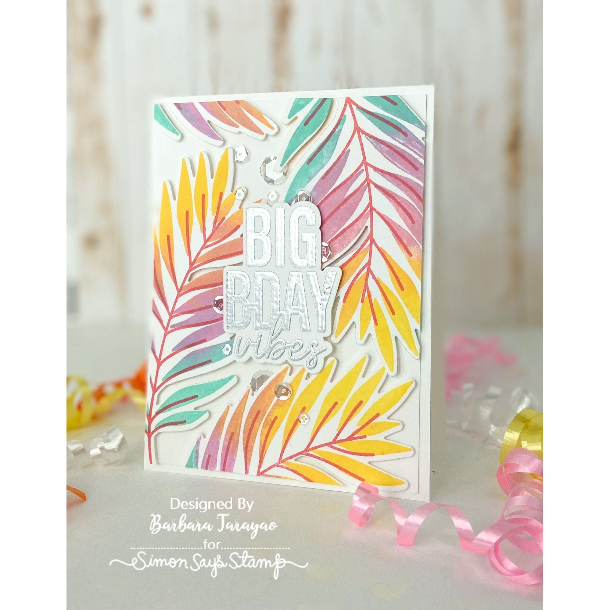 Simon Says Stamp Fantastic Flowers Wafer Dies sssd112782c Birthday Ferns Card | color-code:ALT04