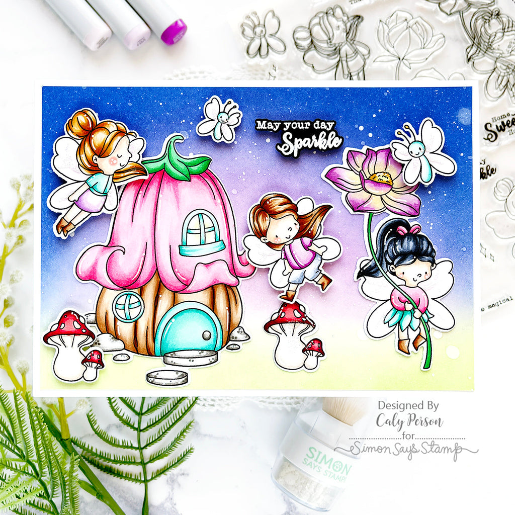Simon Says Stamp Magical Spring Wafer Dies sssd112788c Fairy Scene Card | color-code:ALT01