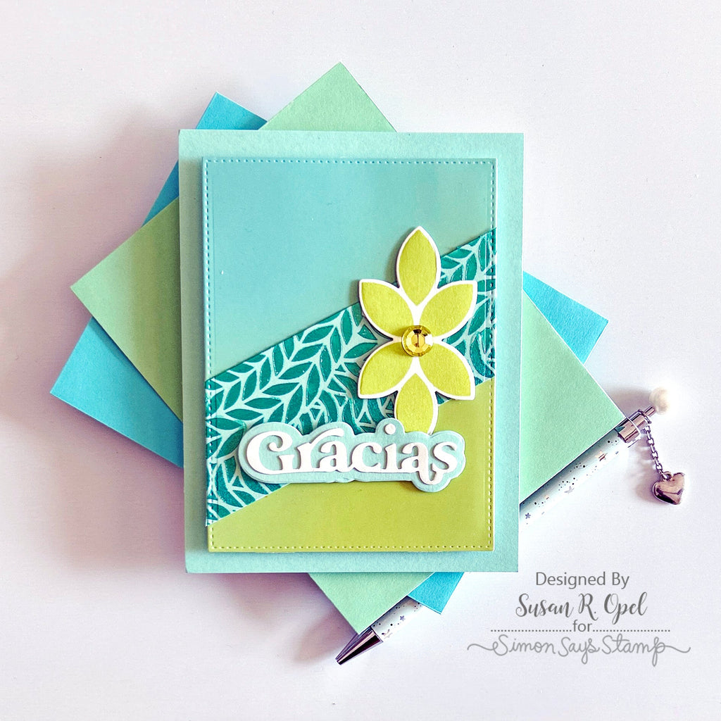 Simon Says Stamp Geo Flower Building Wafer Dies sssd112797c Modern Floral Gracias Card | color-code:ALT04