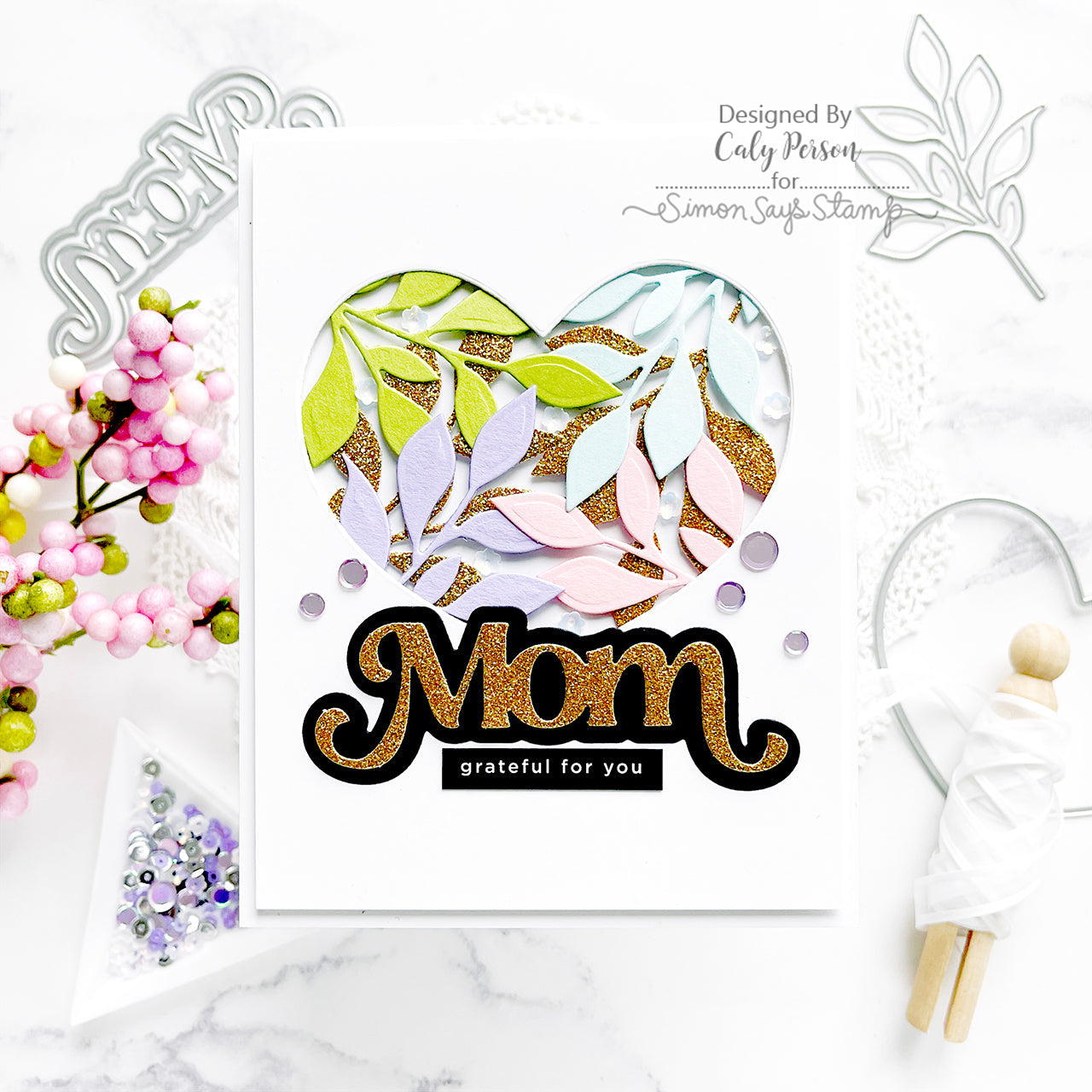 Simon Says Stamp Leafy Sprig Wafer Die sssd112799 Leafy Sprig Mom Card | color-code:ALT03