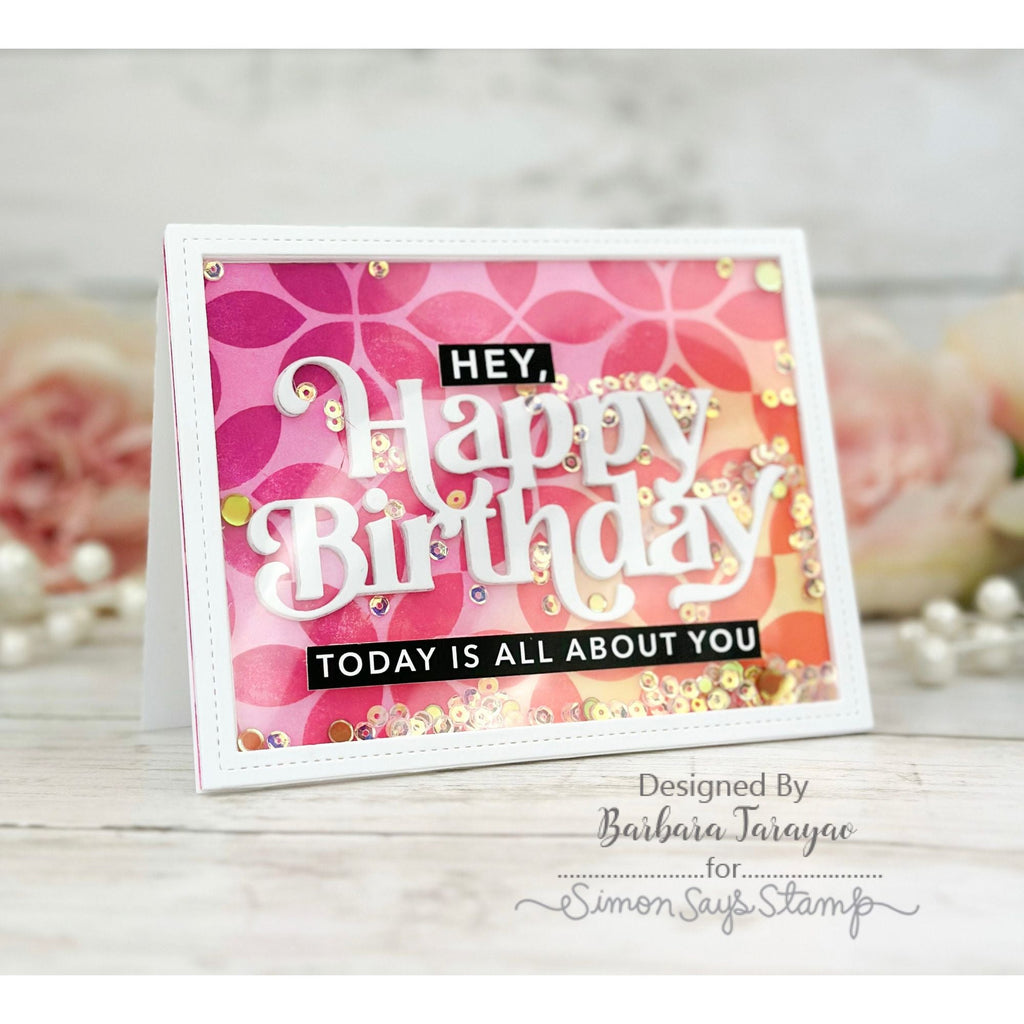 Simon Says Stamp Large Fancy Happy Birthday Wafer Die sssd112815 Birthday Card | color-code:ALT06