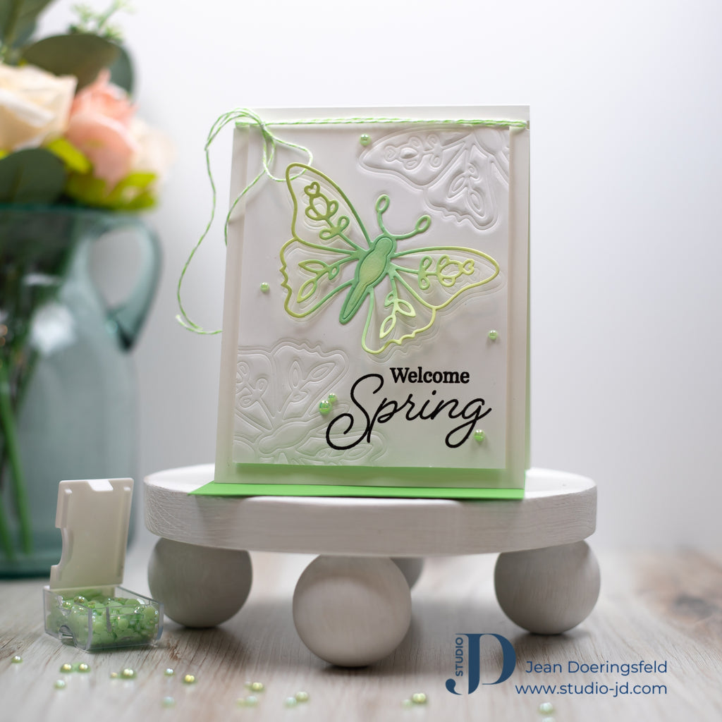 Simon Says Stamp Rose Winged Butterfly Wafer Die sssd112825 Butterfly Spring Card | color-code:ALT04