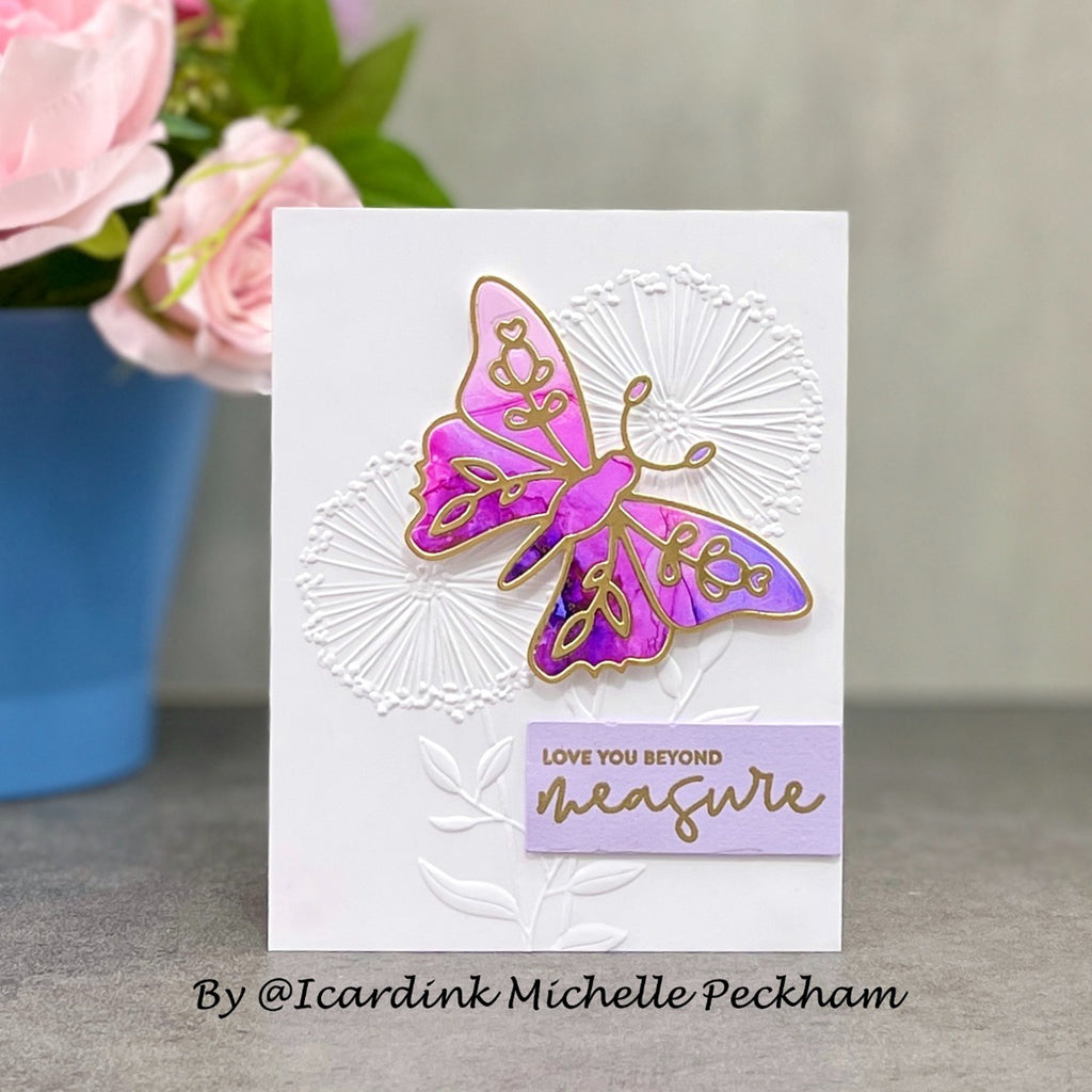 Simon Says Stamp Rose Winged Butterfly Wafer Die sssd112825 Butterfly Love Card | color-code:ALT13