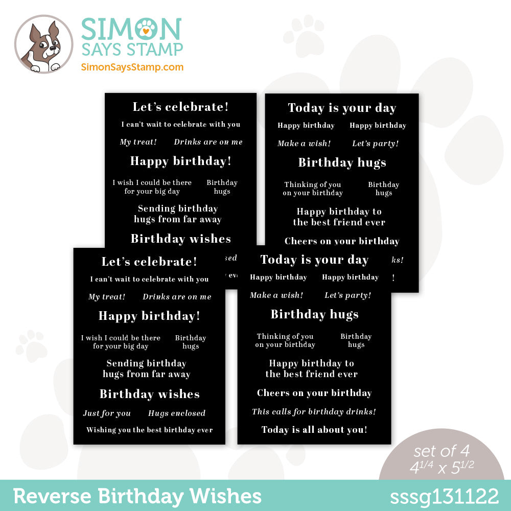 Simon Says Stamp SENTIMENT STRIPS REVERSE BIRTHDAY WISHES sssg131122 Be Creative