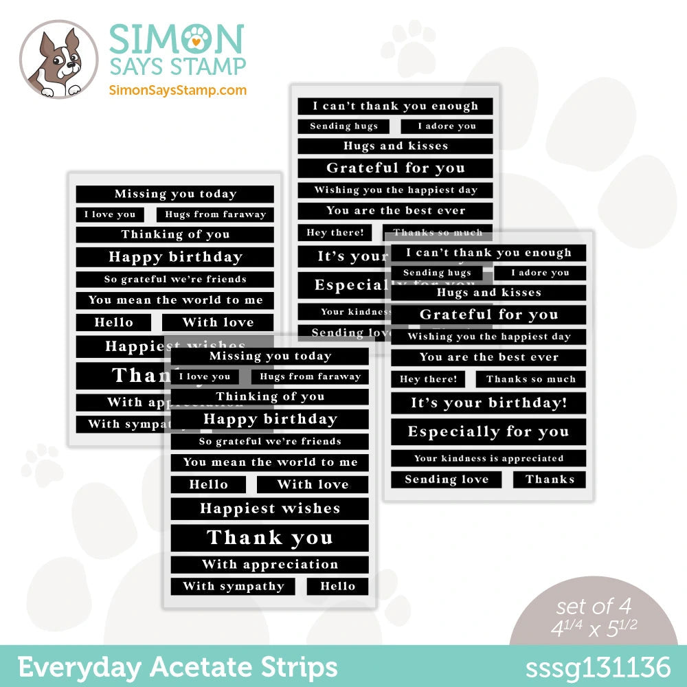 Simon Says Stamp Sentiment Strips Everyday Acetate sssg131136 Beautiful Days