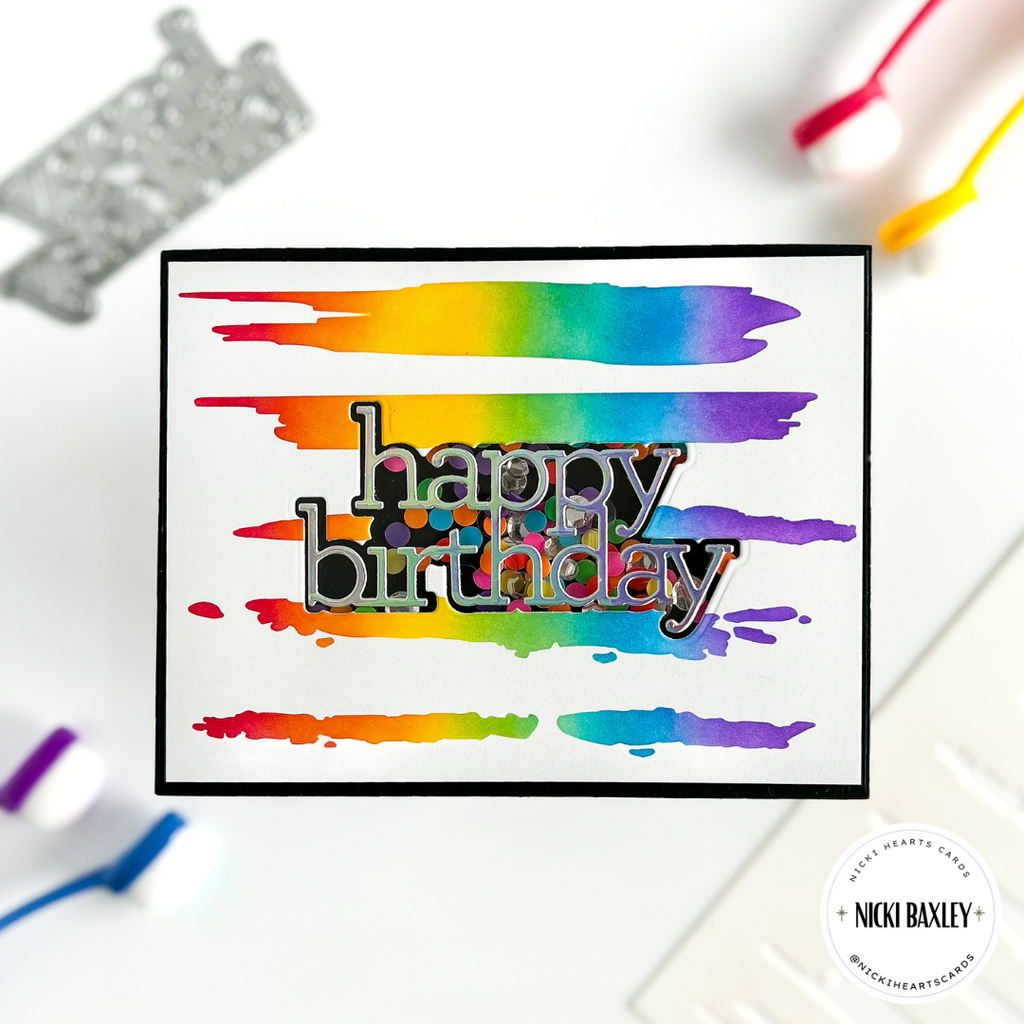 Brush Stroke Birthday Shaker Card | color-code:ALT01