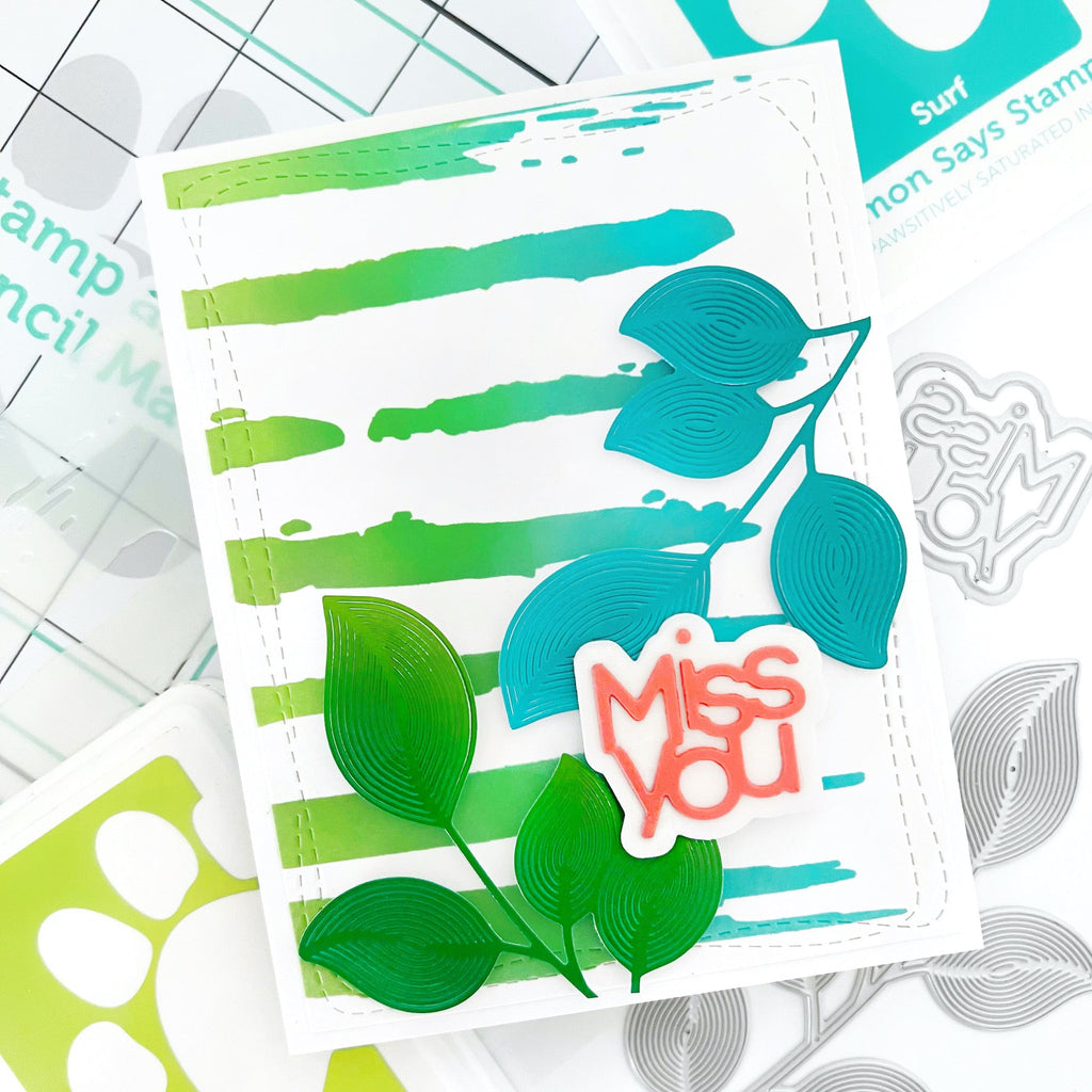Miss You Leaves Card | color-code:ALT08