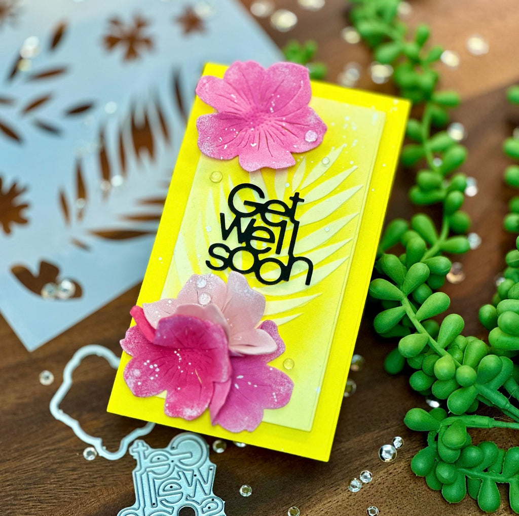 Simon Says Stamp Stencil FANTASTIC FLOWERS ssst221670c Bright Get Well Card | color-code:ALT06