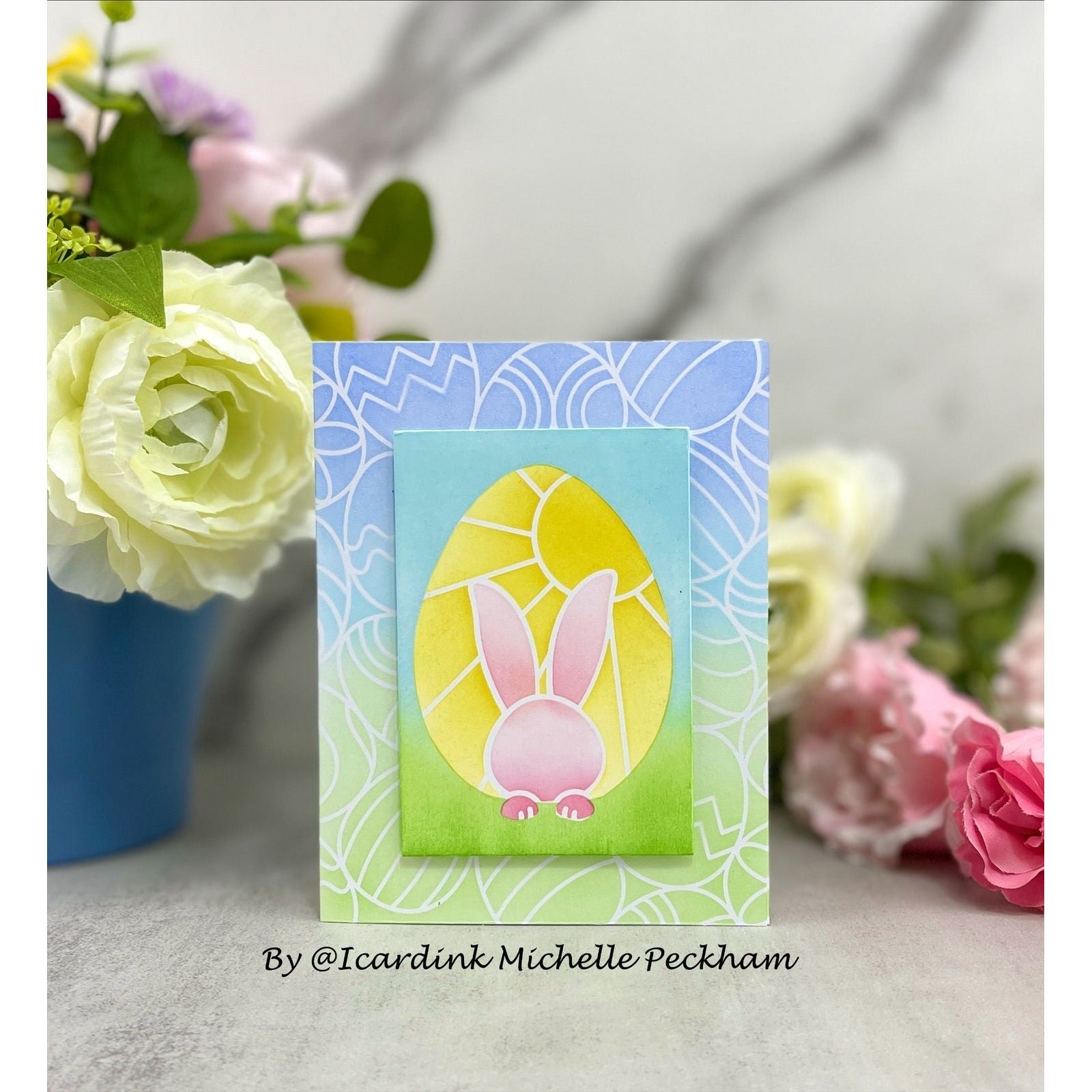 Simon Says Stamp Stencil Set Bunny Egg ssst221671c  Bunny Egg Card | color-code:ALT01
