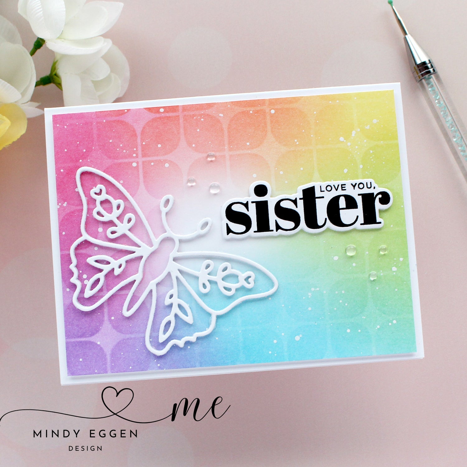 Simon Says Stamp Stencil Bold Geometrics ssst221673  Geometric Sister and Butterfly Card | color-code:ALT11
