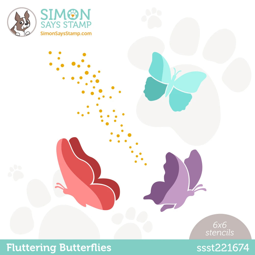 Simon Says Stamp Stencils Fluttering Butterflies ssst221674 Beautiful Days