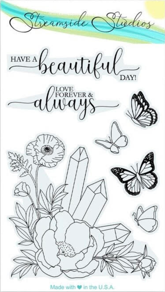 Streamside Studios CRYSTALS AND PEONIES Clear Stamp Set stsd16