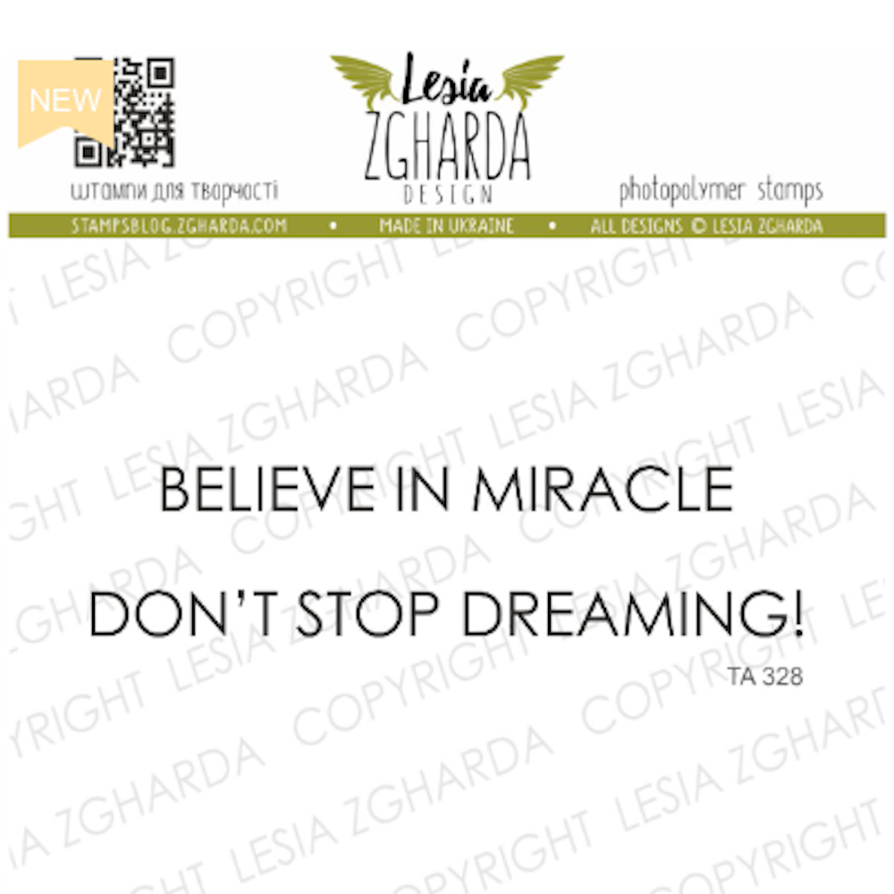 Lesia Zgharda Believe in Miracles Clear Stamp ta328