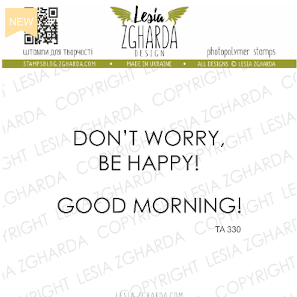 Lesia Zgharda Don't Worry Be Happy Clear Stamp ta330