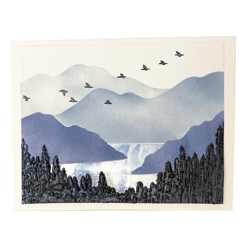 The Crafter's Workshop A2 Layered Mountain Scene Stencil tcw6026