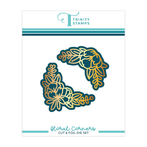 Trinity Stamps Floral Corners Cut And Foil Die Set tmd-205