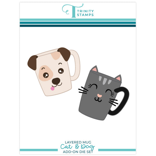 Trinity Stamps Cat And Dog Layered Mug Add On Die Set tmd-210