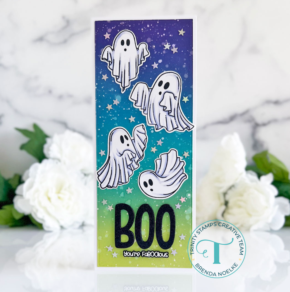 Trinity Stamps SHEETS AND GIGGLES Die Set tmd-c202 Slimline Ghosts Card | color-code:ALT02