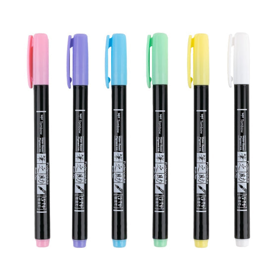 Tombow Fudenosuke Pastel Brush Pens 56448