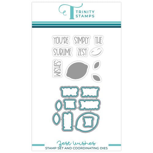 Trinity Stamps Zest Wishes 3 x 3 Stamp And Die Bundle tps-250