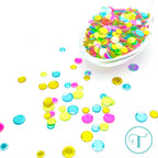 Trinity Stamps Electric Parade Confetti Embellishment Box tsb-386 pink green blue mix