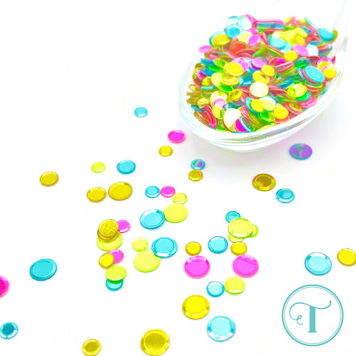 Trinity Stamps Electric Parade Confetti Embellishment Box tsb-386 pink green blue mix