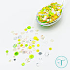 Trinity Stamps Margarita Mix Confetti Embellishment Box tsb-387 clear yellow green mix