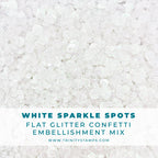 Trinity Stamps White Sparkle Spots Flat Confetti Embellishment Box tsb-395