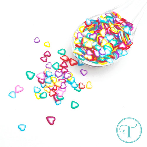 Trinity Stamps Vibrant Hearts Clay Embellishment Box tsb-398 Rainbow
