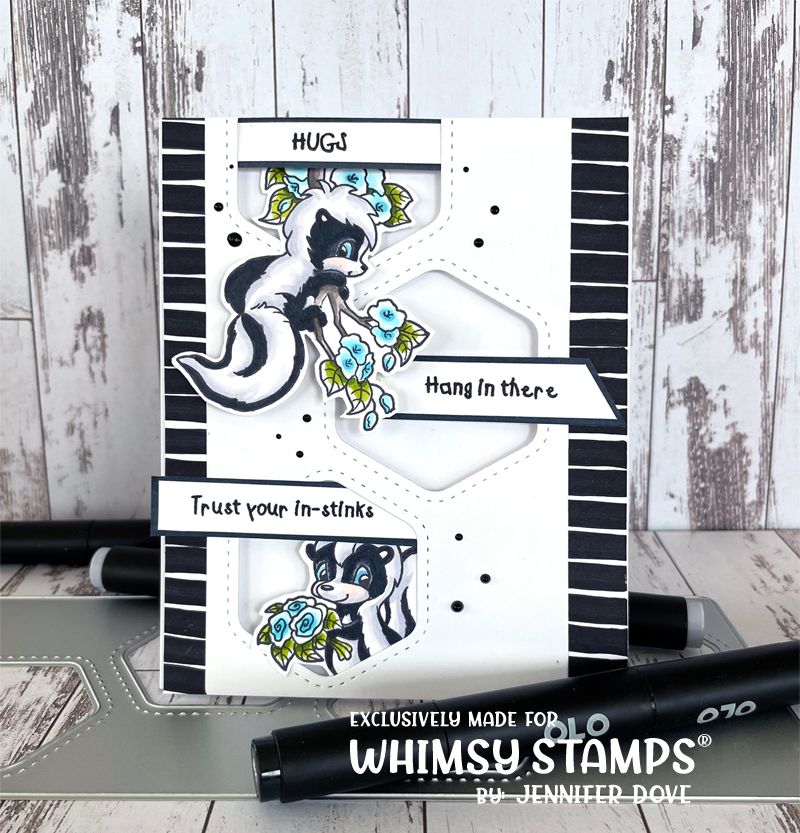 Whimsy Stamps Slimline Honeycomb Die WSD181 Hang In There