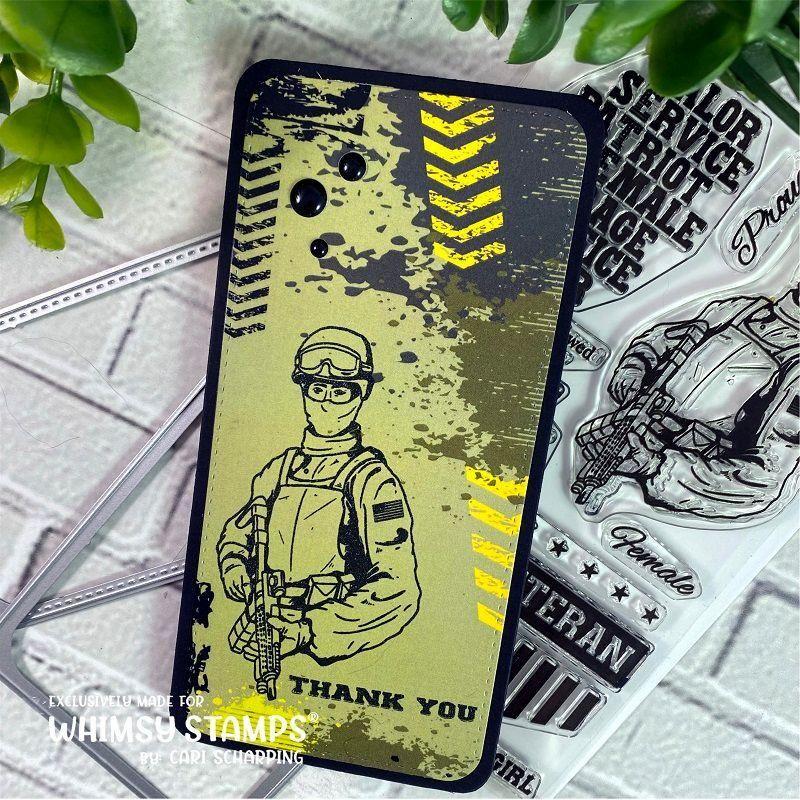 Whimsy Stamps Military Sheros Clear Stamps CWSD205a Army