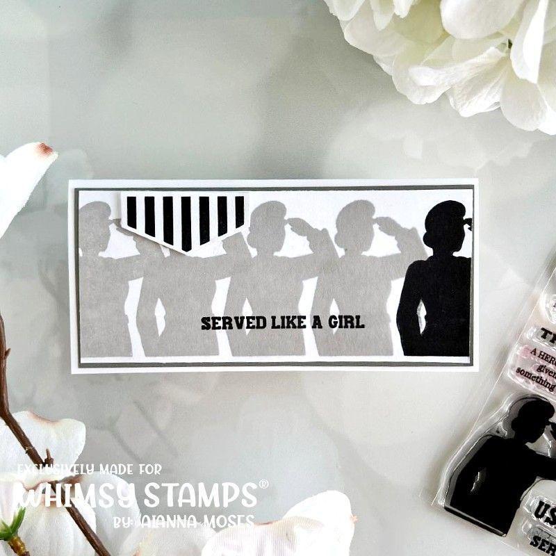 Whimsy Stamps Military Sheros Clear Stamps CWSD205a Like A Girl