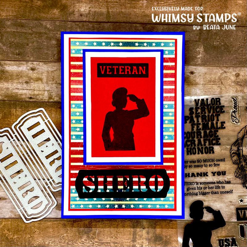 Whimsy Stamps Military Shero and Hero Dies WSD522a Veteran